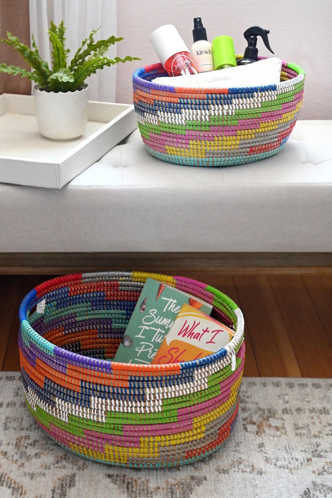 2-Piece Colorful Stairwell Nesting Baskets - Image 2
