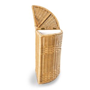 Corner Wicker Laundry Hamper with Practical Detail