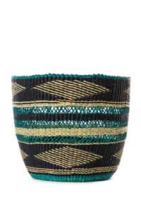 Teal & Midnight Blue Lace Weave Basket