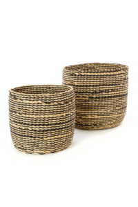 2-Piece Striped Elephant Grass Nesting Baskets