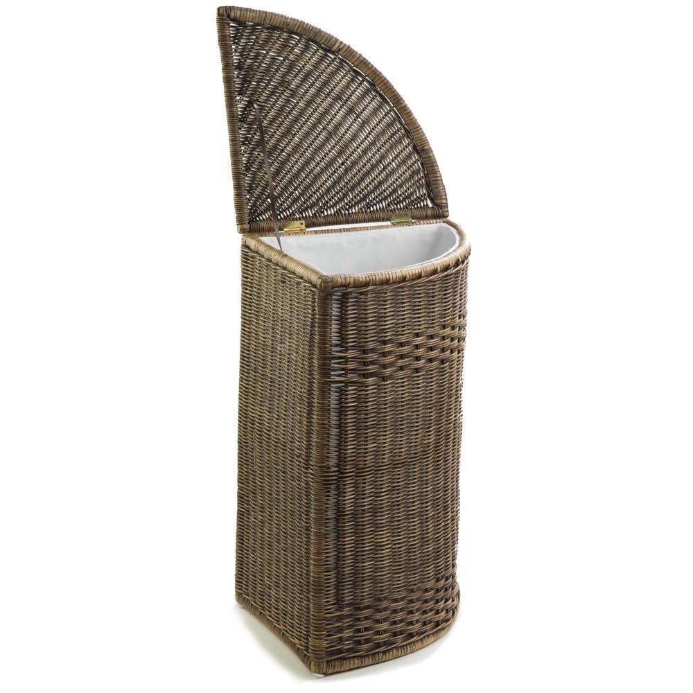 Corner Wicker Laundry Hamper with Practical Detail - Image 6