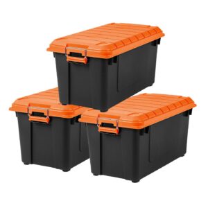 Heavy Duty Stackable Lidded Plastic Storage Container 43 Gallon