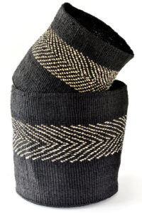 2-Piece Large Arrow Banana Fiber and Sisal Baskets