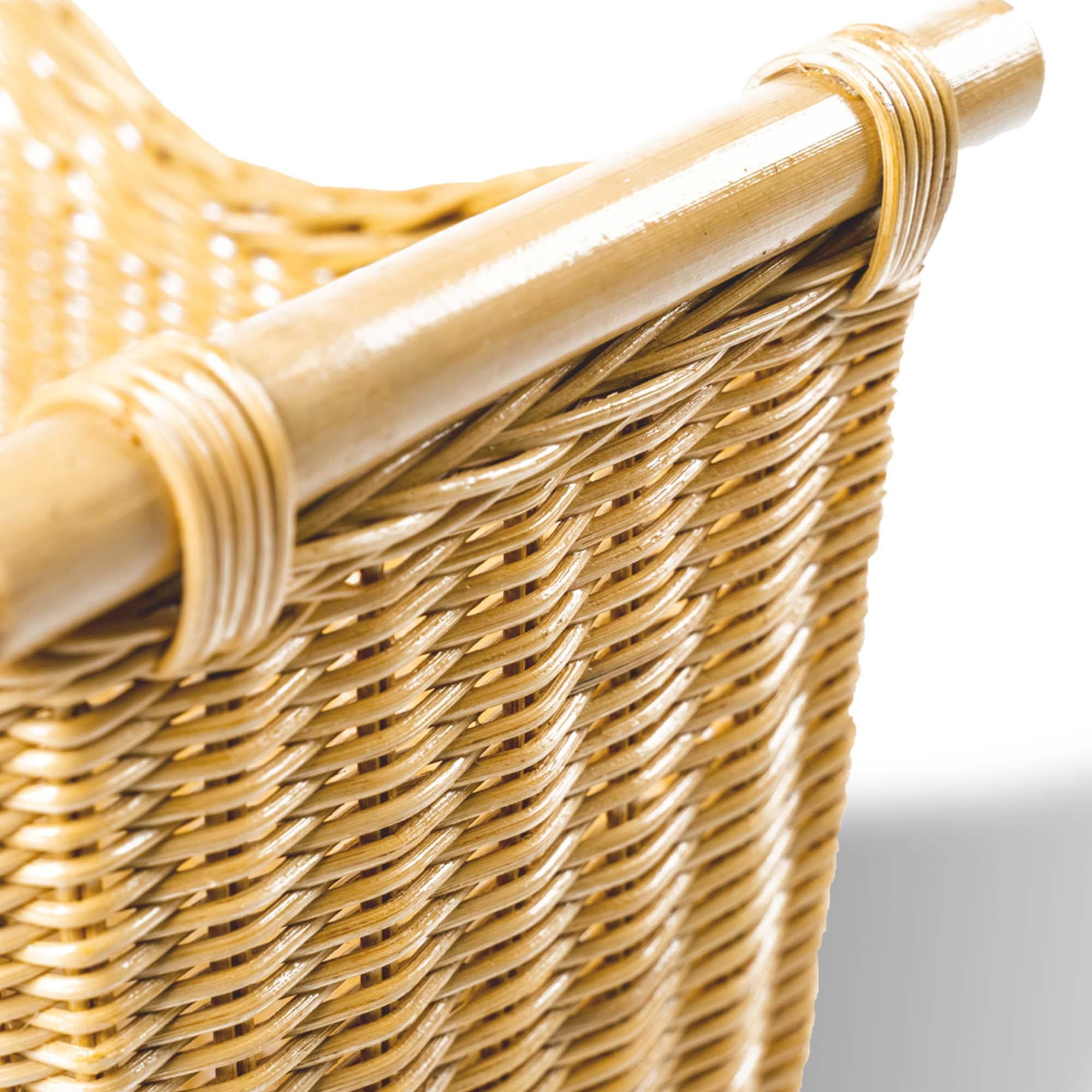 Narrow Handwoven Wicker Magazine Basket - Image 5