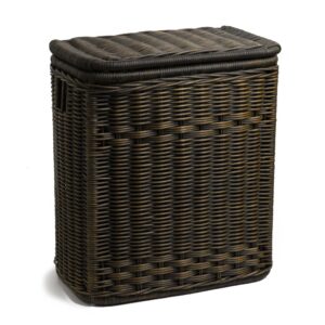Handwoven Narrow Rectangular Wicker Laundry Hamper