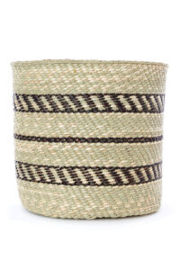 Tanzanian Grass Grass Baskets with Black Accents