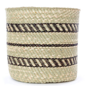 Tanzanian Grass Grass Baskets with Black Accents