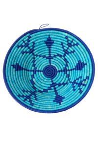 Blue Meadow Coiled Raffia Basket