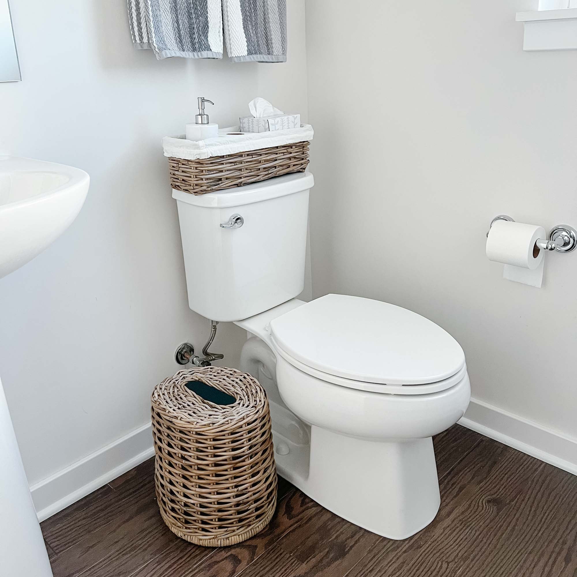 Textured Inset Oval Natural Woven Waste Bin - Image 6