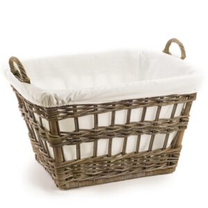 Natural French-Style Wicker Laundry Basket