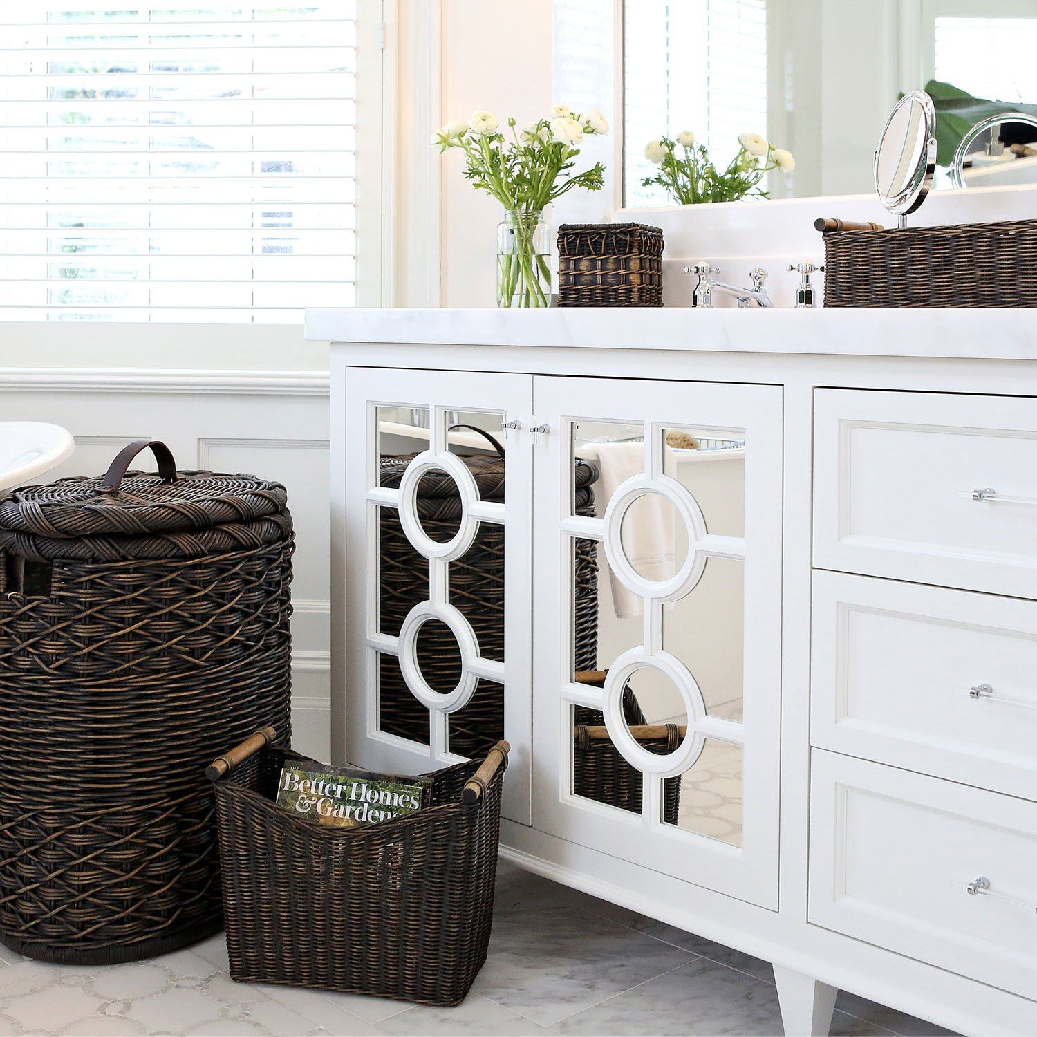 Narrow Handwoven Wicker Magazine Basket - Image 7